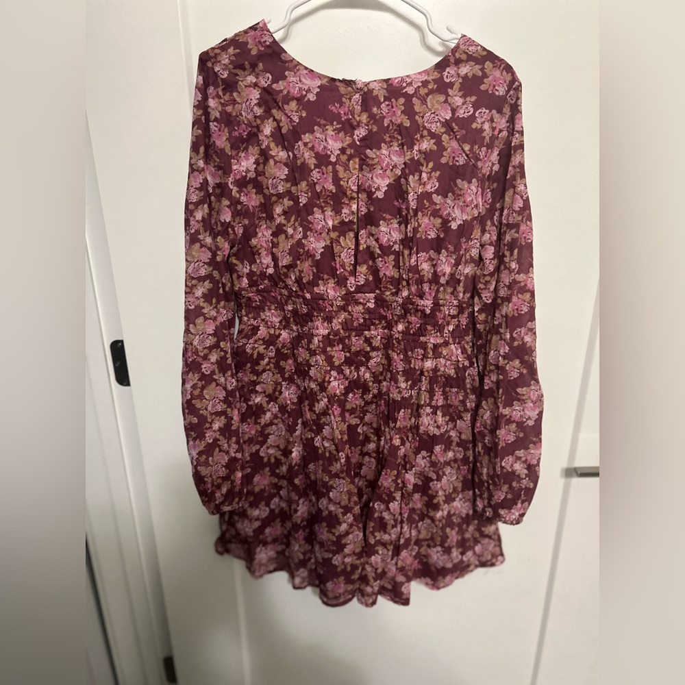Free People Keep You Long Sleeve Cotton Mini Dress - Picture 9 of 11